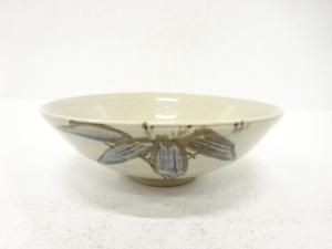 鉄絵　笹　平茶碗